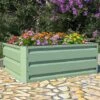 Metal Raised Garden Bed - Light Green 2 Metal Raised Garden Bed - Light Green -Plants Sales Store GB A 1