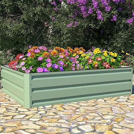 Metal Raised Garden Bed - Light Green 5 Metal Raised Garden Bed - Light Green - Image 3